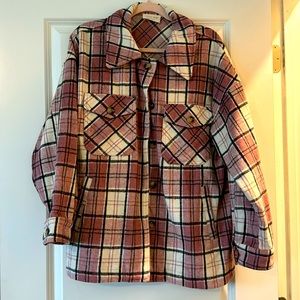 Plaid Utility Shirt/Jacket - size Large